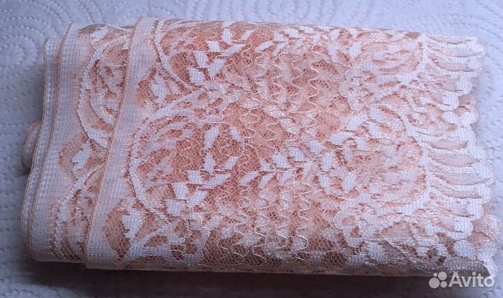 Кружево Купон гипюр метраж СССР винтаж цвет лосось