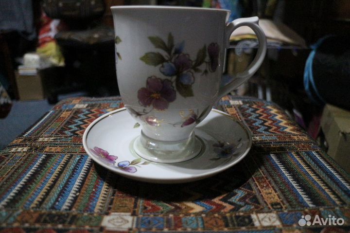 Чайная пара Дулево. Бокал с блюдцем. 600 мл Фарфор