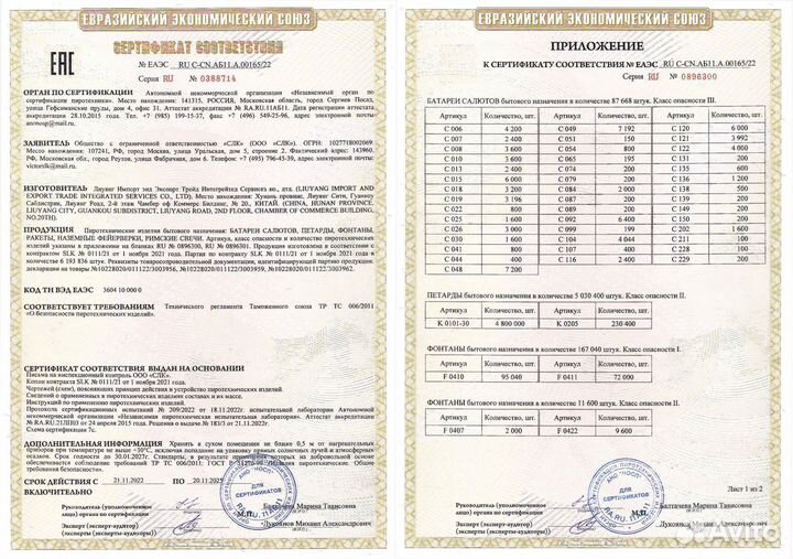 Салют Серенада, Фейерверк 100 залпов