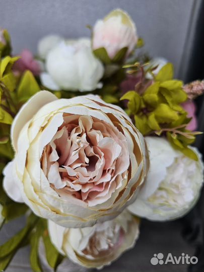Исскуственные цветы пионы для декора