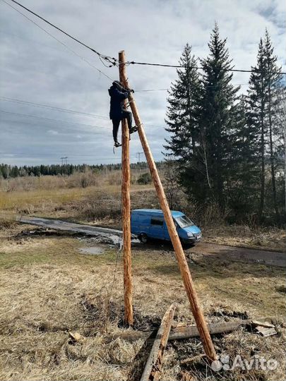 Установка опор лэп 0,4-10кВ, монтаж сип