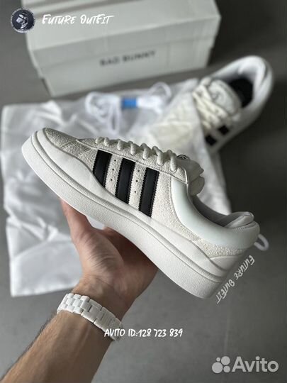 Кроссовки adidas campus bad bunny белые