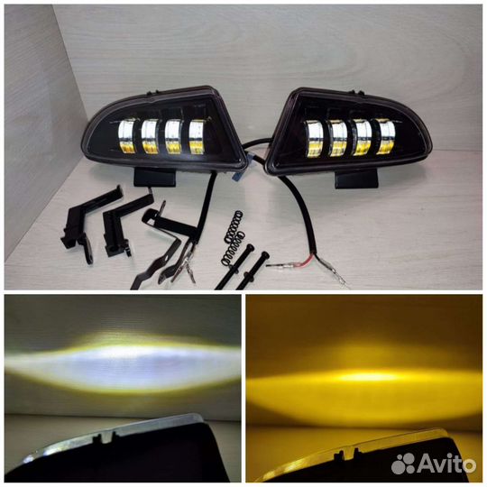 Двухрежимные лед LED птф фары hyundai accent