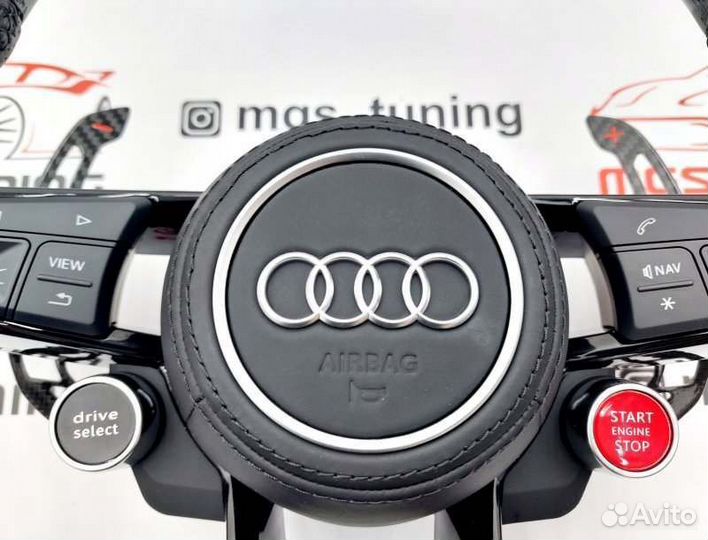 Руль Audi RS карбон с подушкой Ауди A4 B9 RS4 А4