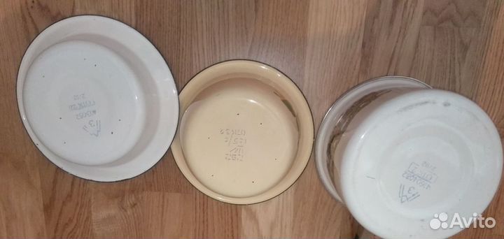 Посуда Эмаль, деревянная,берестяная. СССР. винтаж