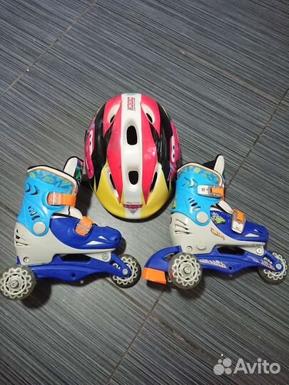 Роликовые коньки 3-х колёсные