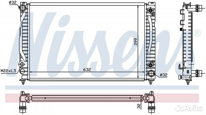 Радиатор двигателя audi A4 2 6/2 8 AC AUT. 96