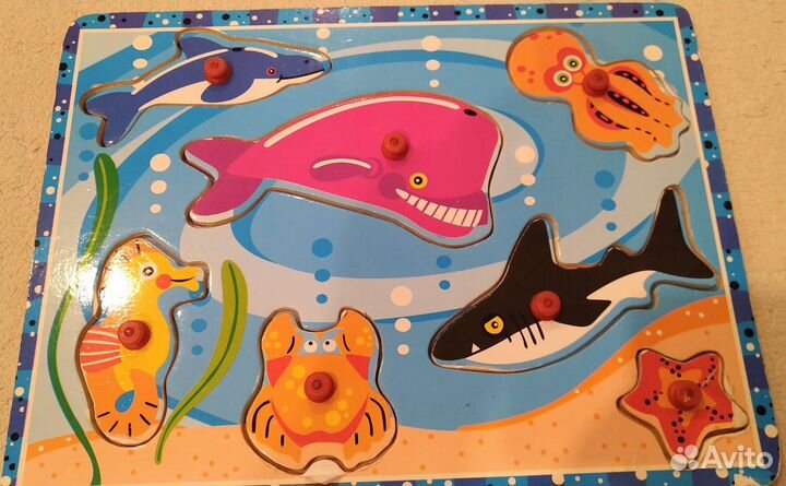 Рамки вкладыши пазл деревянный