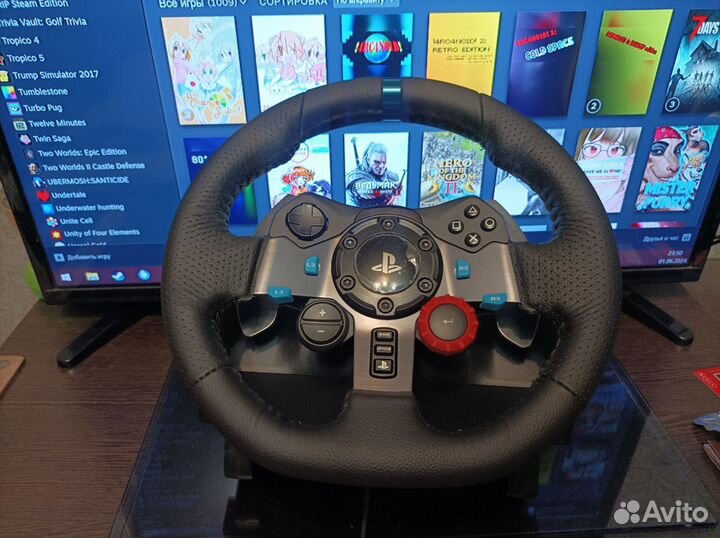 Игровой руль Logitech Driving Force G29 + педаль +