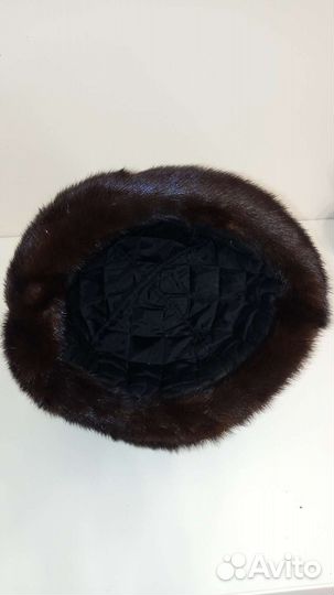 Женская норковая шапка, р.56-57, темно-коричневая