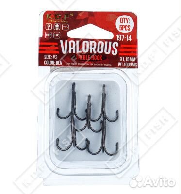 Крючок тройник KDF Valorous Treble Hook 197-14 №3