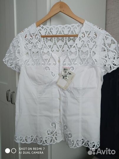 Женские летние кружевные блузки 54-56