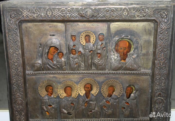 Икона Трехрядная в Окладе