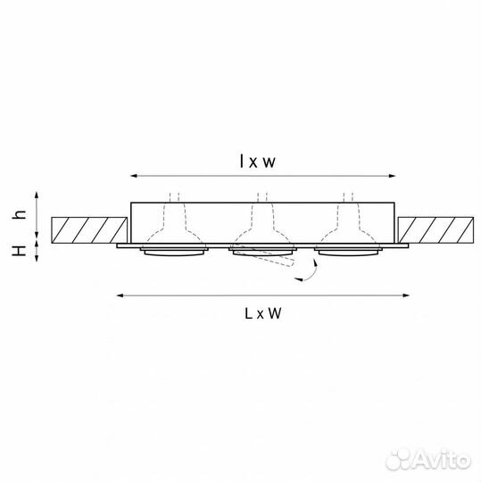 Светильник встраиваемый офисный