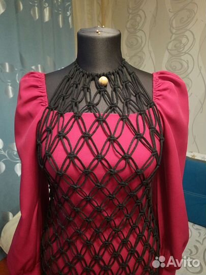 Накидка на платье, пляжная накидка макраме