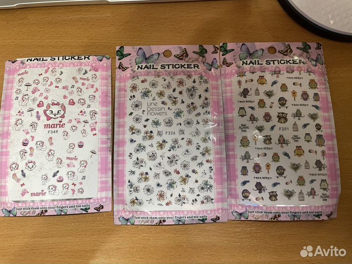 Все для маникюра набор, наклейки, шимеры