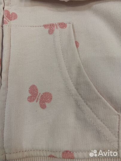 Розовый Комплект блестящие бабочки хлопок 86 и 92