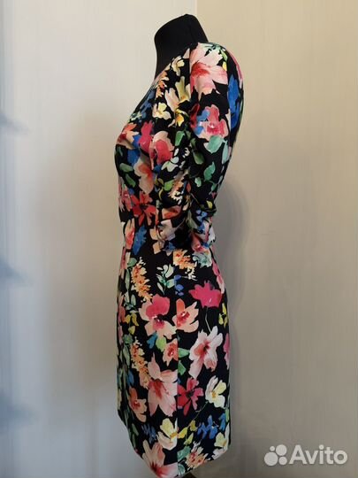 Платье Zara мини S 42/44 цветочный принт