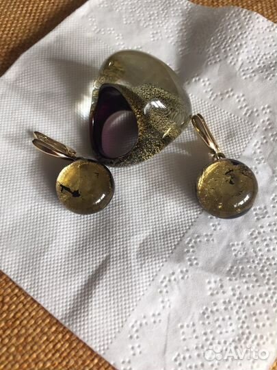 Комплект мурановское дутое стекло