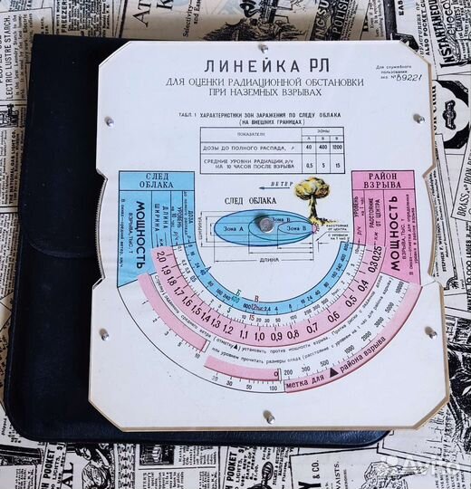Линейка рл для оценки радиационной обстановки СССР