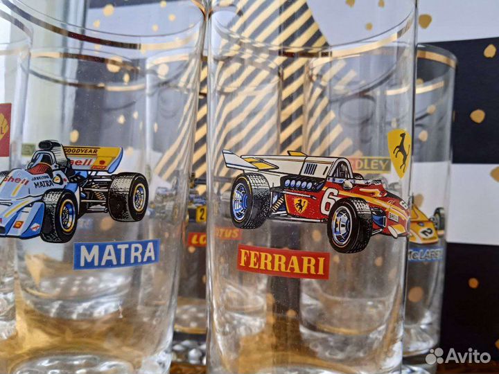 Стакан ретро с рисунком машины