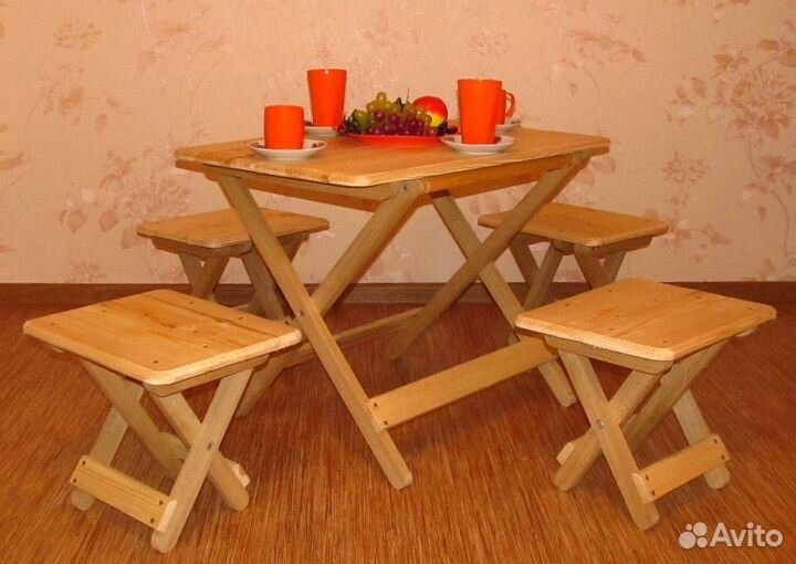 Стол со стульями, складной набор