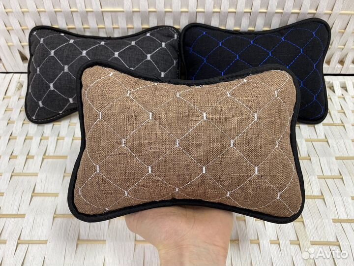 Подушка подголовник лён