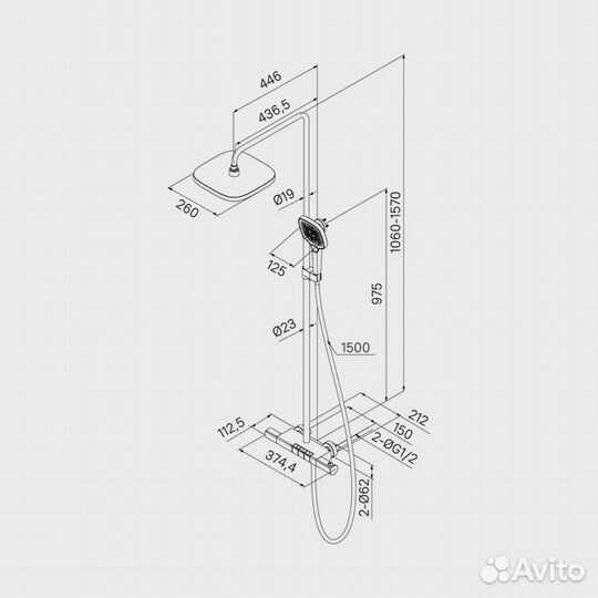 Душ сист iddis SpaHome sphsbtki06 термостат хром