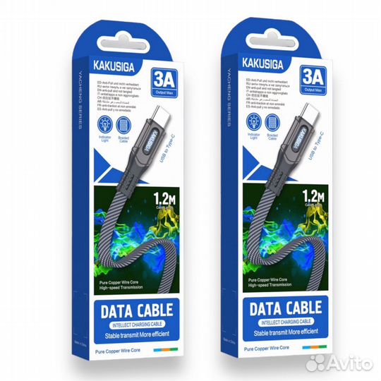 Кабель kakusiga KSC-954 type-C 3A Black