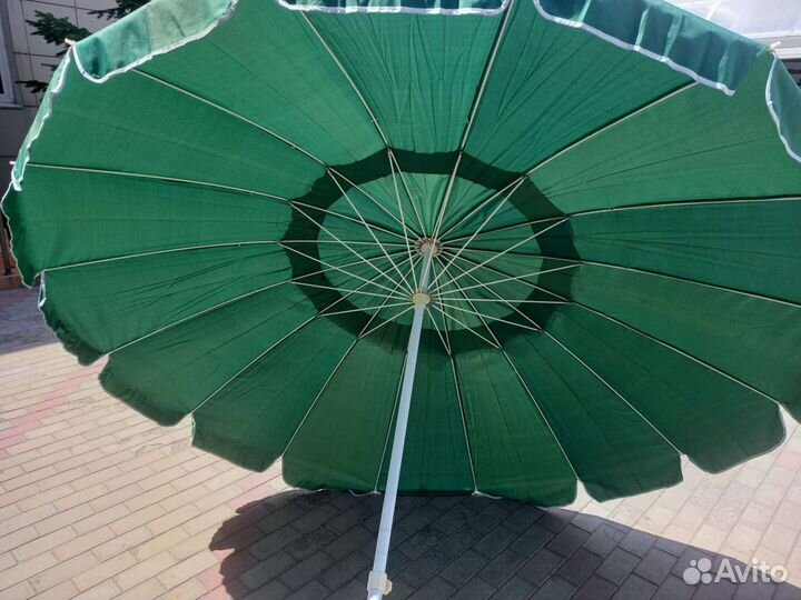 Зонт d - 2,5m пляжный 16спиц бризент усиленный