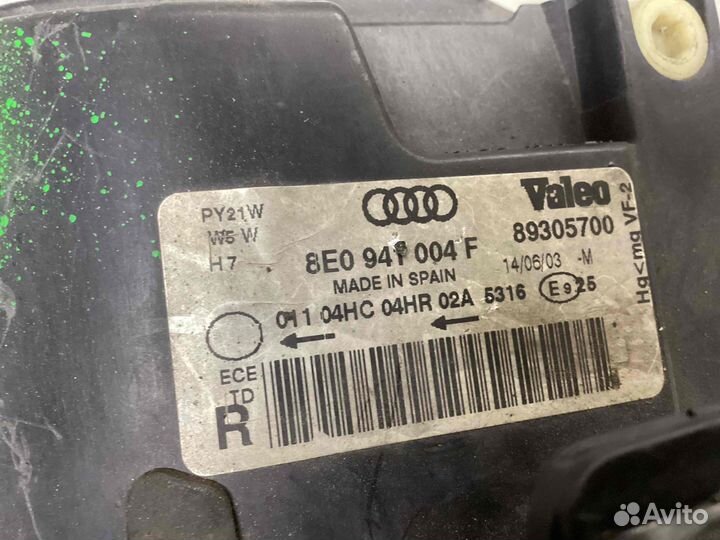 Фара передняя для Audi A4 B6 8E0941004F