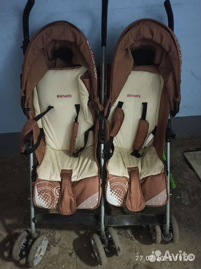 Прогулочная коляска для двойни бу