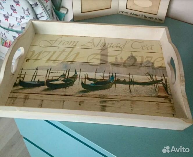 Поднос деревянный От Ahmad Tea