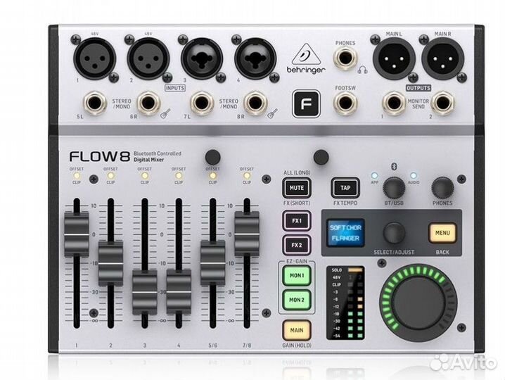 Цифровой аудиомикшер behringer flow 8 с Bluetooth