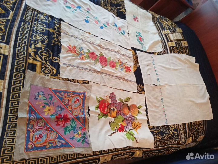 Салфетки-вышивка+кружево из СССР