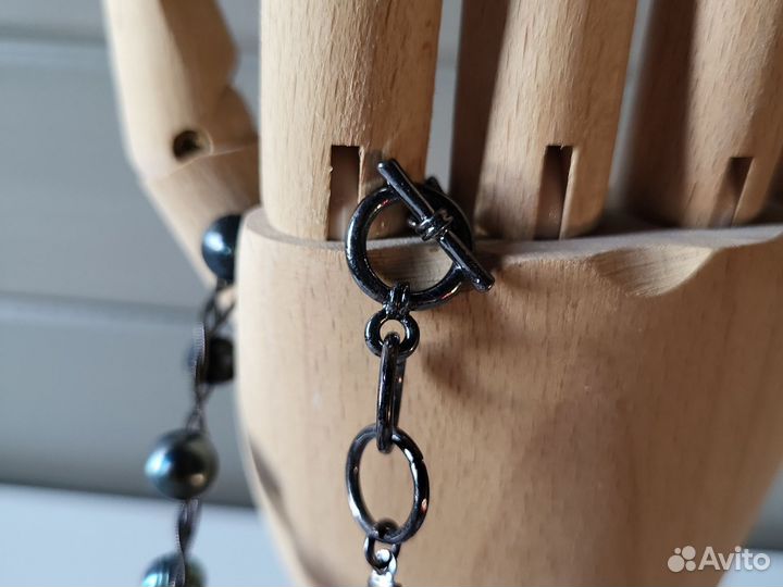 Новый браслет с чёрным речным жемчугом орифлейм