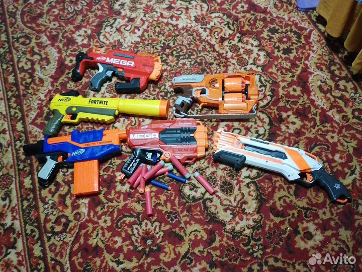 Nerf бластеры мега, зомби страйк, элита, fortnite