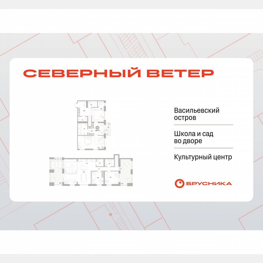 3-к. квартира, 199,2 м², 8/15 эт.
