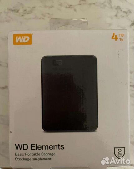 Новый жесткий диск внешний 4Tb 2.5” WD Elements