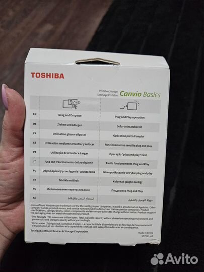 Toshiba 1 тб Внешний жесткий диск, Canvio Basics