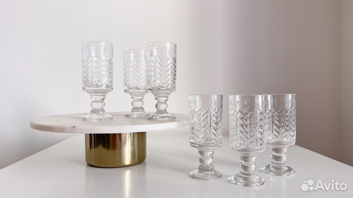 Рюмки фужеры Снежинка Иванов А. СССР хрусталь