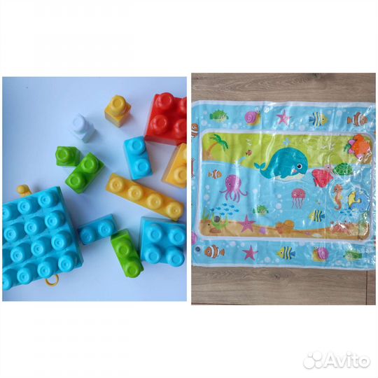 Детский водный акваковрик конструктор кубики