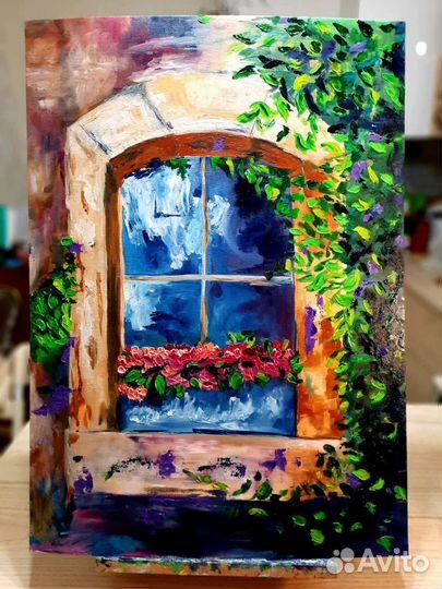 Картина маслом Окно на холсте 50*70