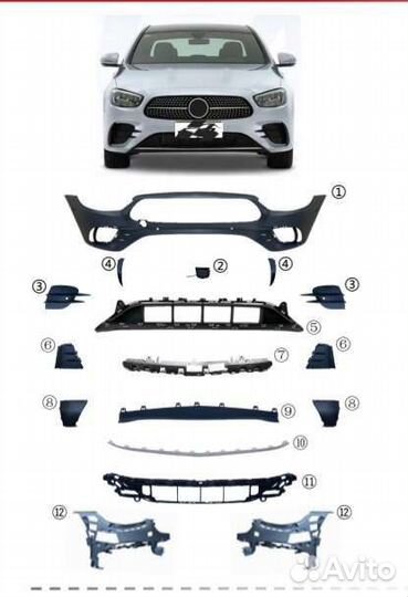 Передний бампер w213 AMG рестайлинг