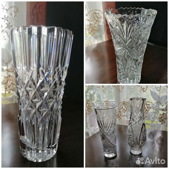 Ваза для цветов хрусталь. СССР