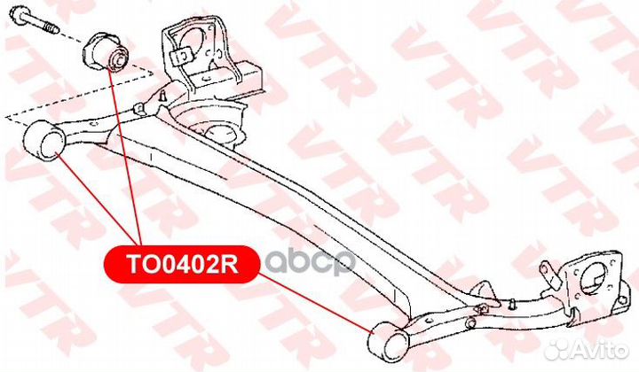 Сайлентблок балки задней подвески TO0402R VTR