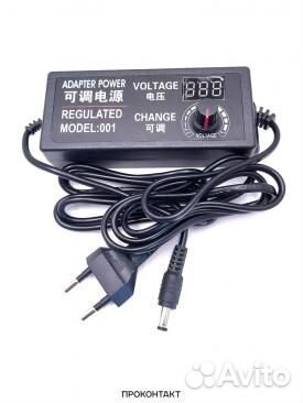 Блок питания бпи регулируемый 3-12B 5A разъем 5.5*