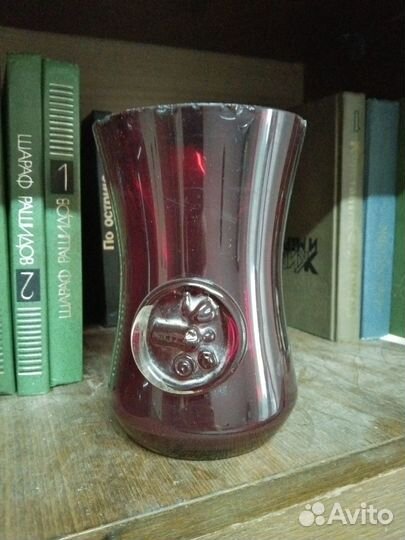 Ваза кувшин стекло СССР красный рубин 2шт