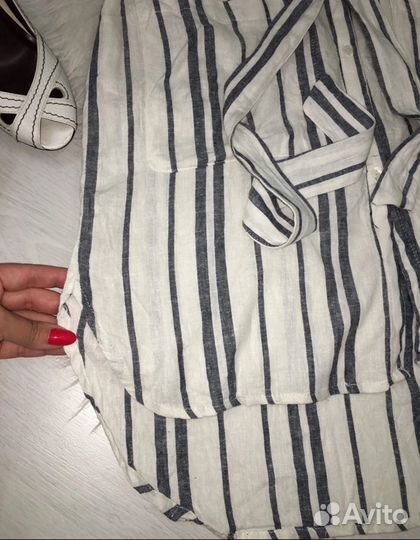 Платье рубашка 48/50, см замеры, не тянется