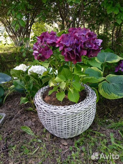 Кашпо из искусственного ротанга